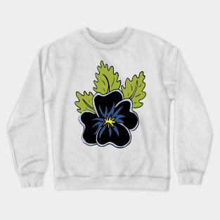 Single wild pansy cartoon flower illustration Crewneck Sweatshirt